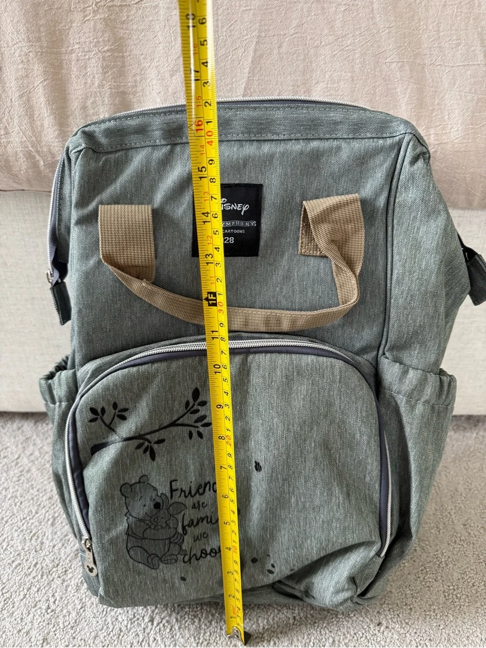 Disney Sage Green Winnie the Pooh Tote-Style Backpack